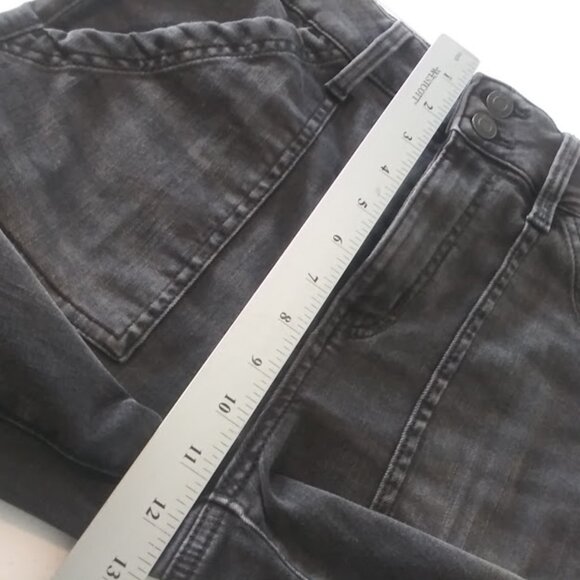 SO women's Juniors size 11/30W Washed black high rise seamed utility flare jeans - Picture 8 of 15